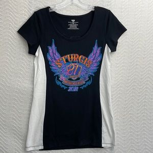 Sturgis SD 81st Anniversary Biker Rally 2021 Ladies Scoop Neck Tee *note